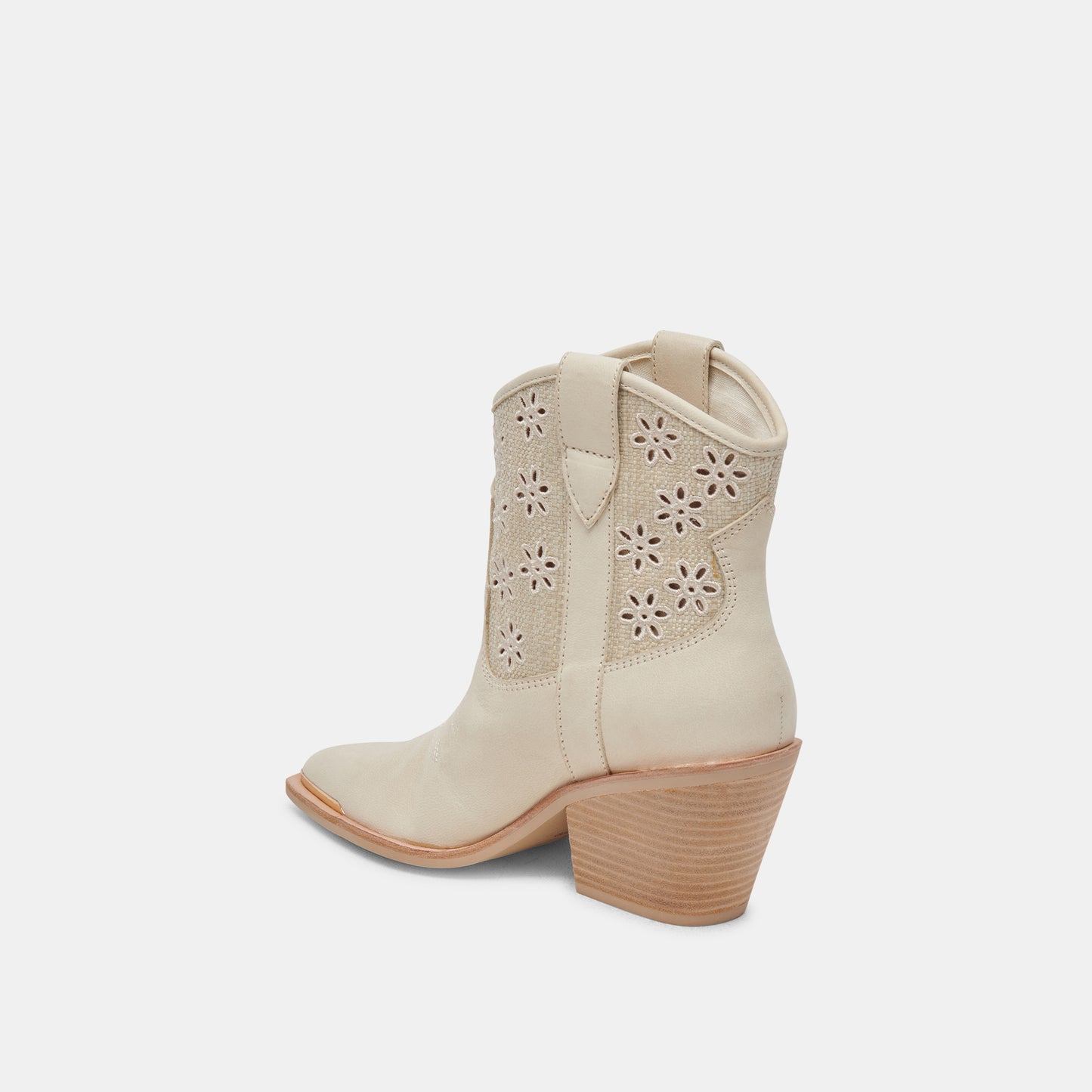 NASHE BOOTIES OATMEAL FLORAL EYELET