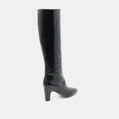 NELAS WIDE CALF BOOTS BLACK LEATHER