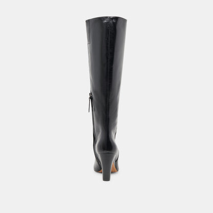 NELAS WIDE CALF BOOTS BLACK LEATHER