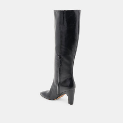 NELAS WIDE CALF BOOTS BLACK LEATHER