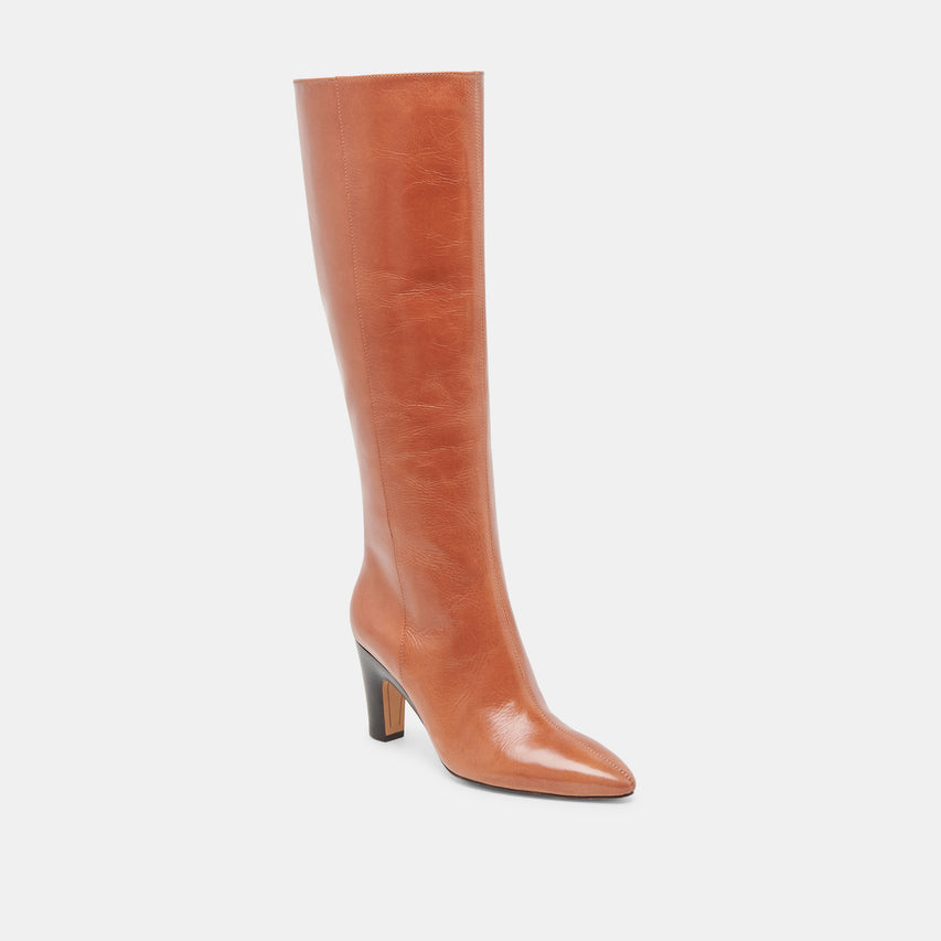 NELAS WIDE CALF BOOTS COGNAC LEATHER