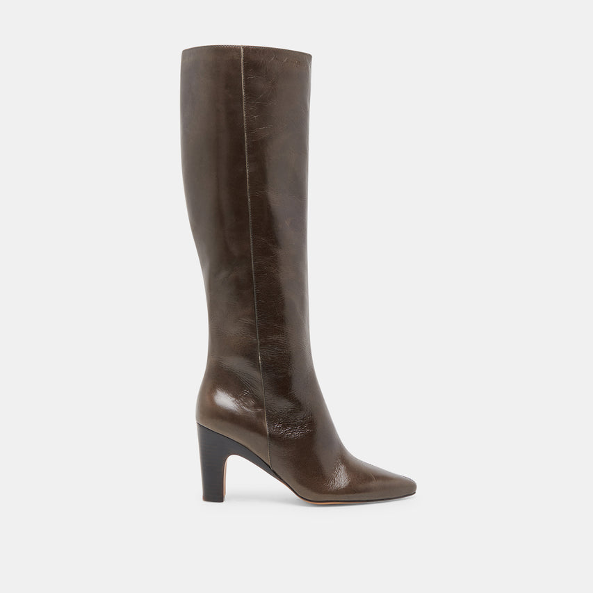 NELAS BOOTS DARK OLIVE LEATHER