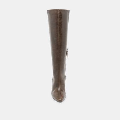 NELAS WIDE CALF BOOTS DARK OLIVE LEATHER