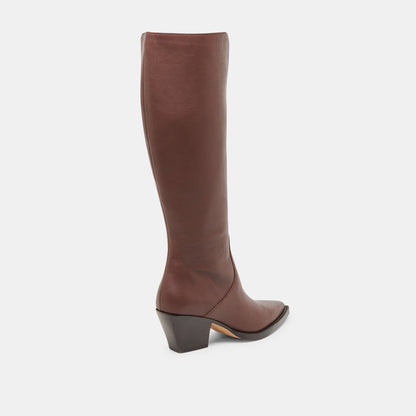 RAJ EXTRA WIDE CALF BOOTS CHOCOLATE LEATHER