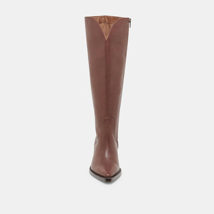 RAJ WIDE CALF BOOTS CHOCOLATE LEATHER