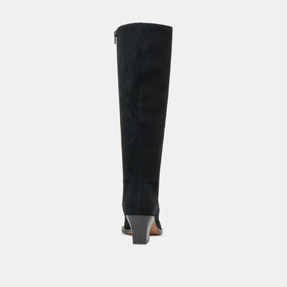 RAJ EXTRA WIDE CALF BOOTS ONYX SUEDE