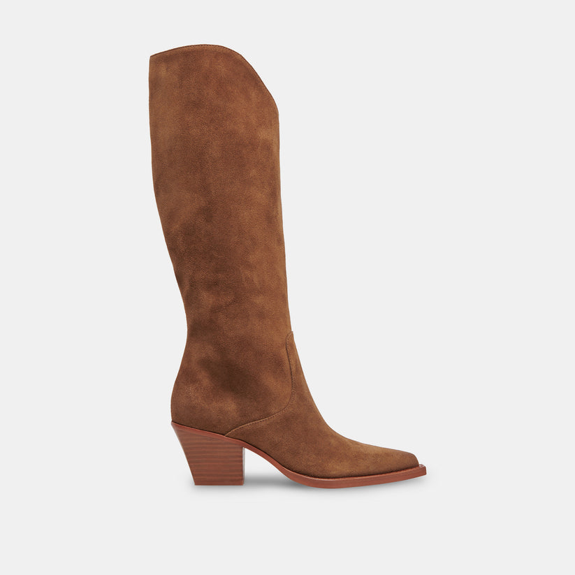 Raj Boots in Brown Suede | Women's Brown Suede Knee-High Boots – Dolce Vita