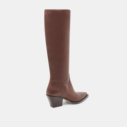 RAJ EXTRA WIDE CALF BOOTS CHOCOLATE LEATHER