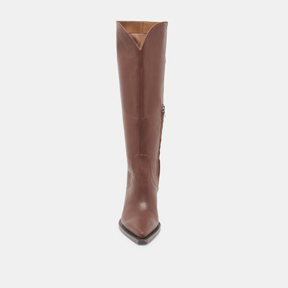 RAJ EXTRA WIDE CALF BOOTS CHOCOLATE LEATHER