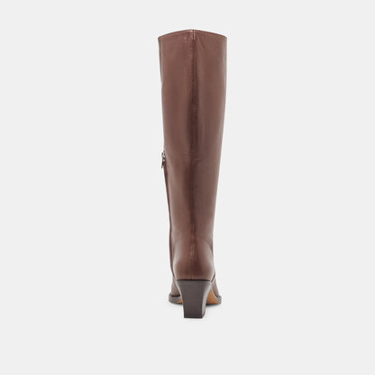 RAJ EXTRA WIDE CALF BOOTS CHOCOLATE LEATHER