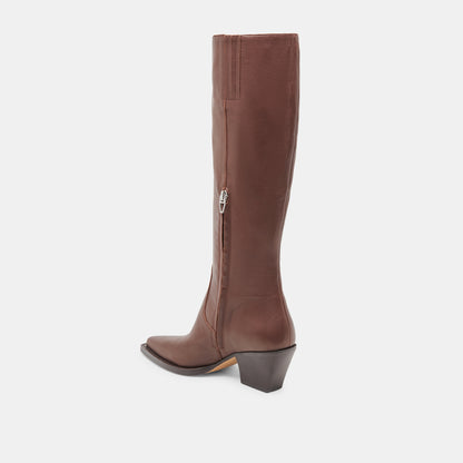 RAJ EXTRA WIDE CALF BOOTS CHOCOLATE LEATHER