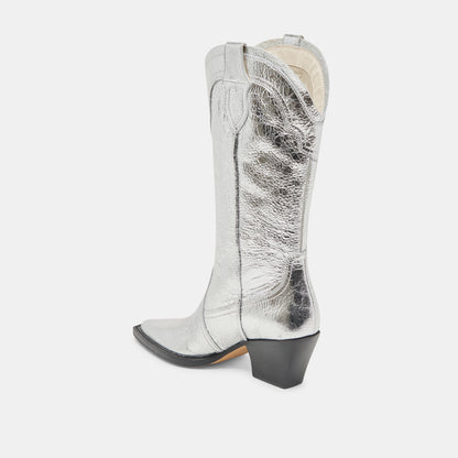 RASIMA BOOTS SILVER DISTRESSED LEATHER