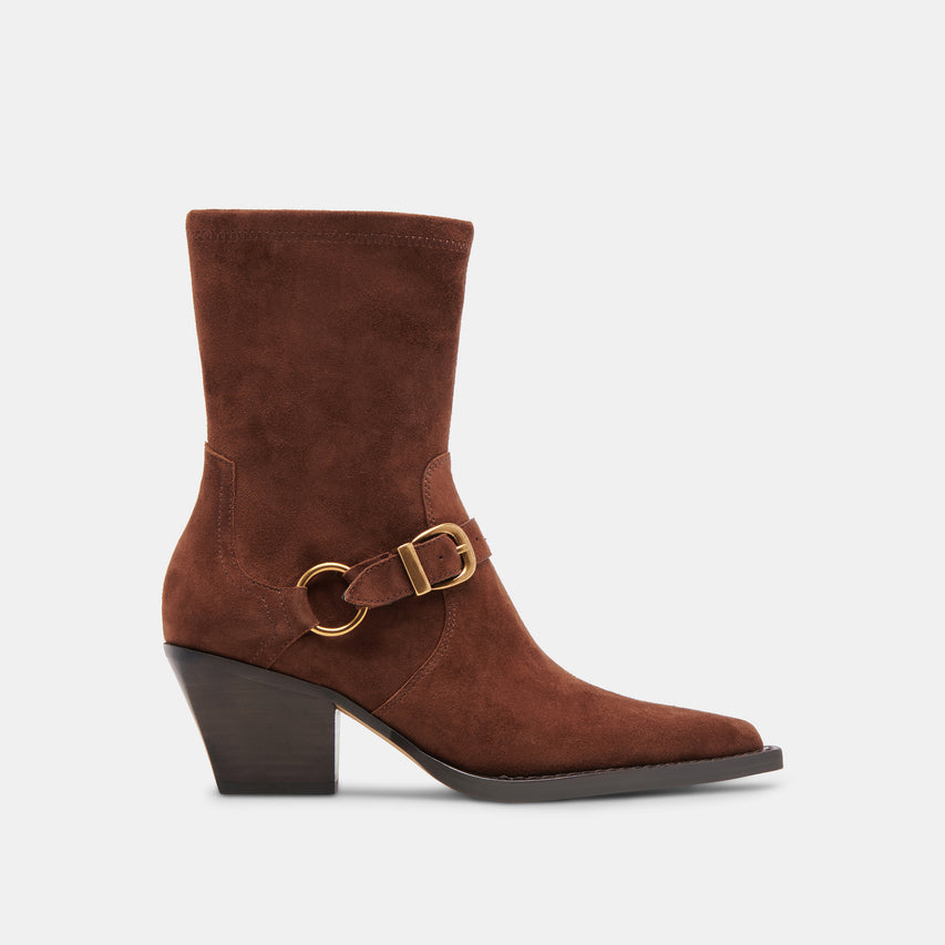 RAVE WIDE CALF BOOTS DK BROWN SUEDE