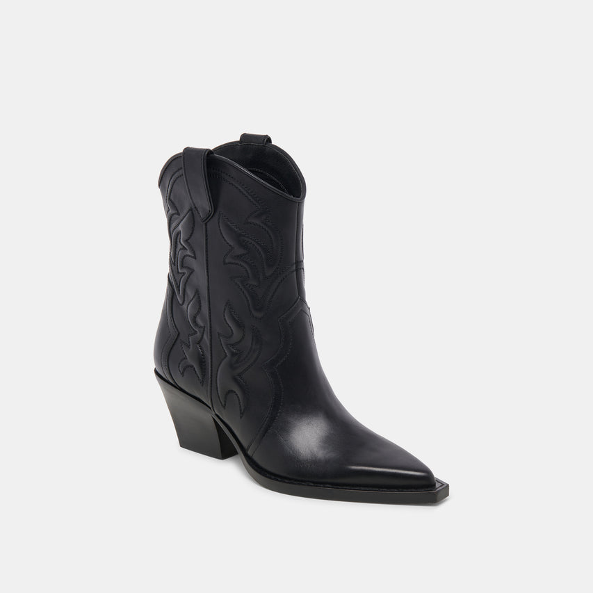 RIMONA WIDE CALF BOOTIES BLACK LEATHER