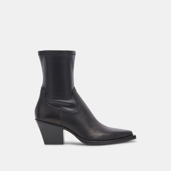 Rutger Boots Black Leather | Women's Black Leather Mid-Ankle Boots ...