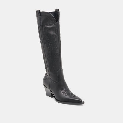 RYATT WIDE CALF BOOTS BLACK LEATHER