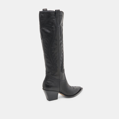 RYATT WIDE CALF BOOTS BLACK LEATHER