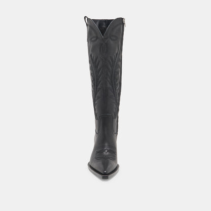 RYATT EXTRA WIDE CALF BOOTS BLACK LEATHER