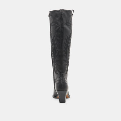 RYATT WIDE CALF BOOTS BLACK LEATHER