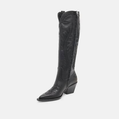 RYATT EXTRA WIDE CALF BOOTS BLACK LEATHER