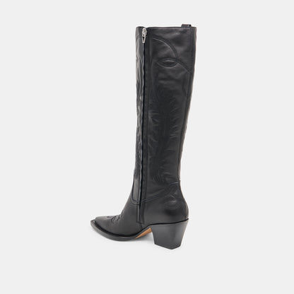 RYATT EXTRA WIDE CALF BOOTS BLACK LEATHER