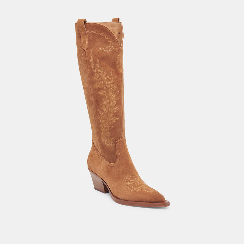 RYATT WIDE CALF BOOTS PECAN SUEDE