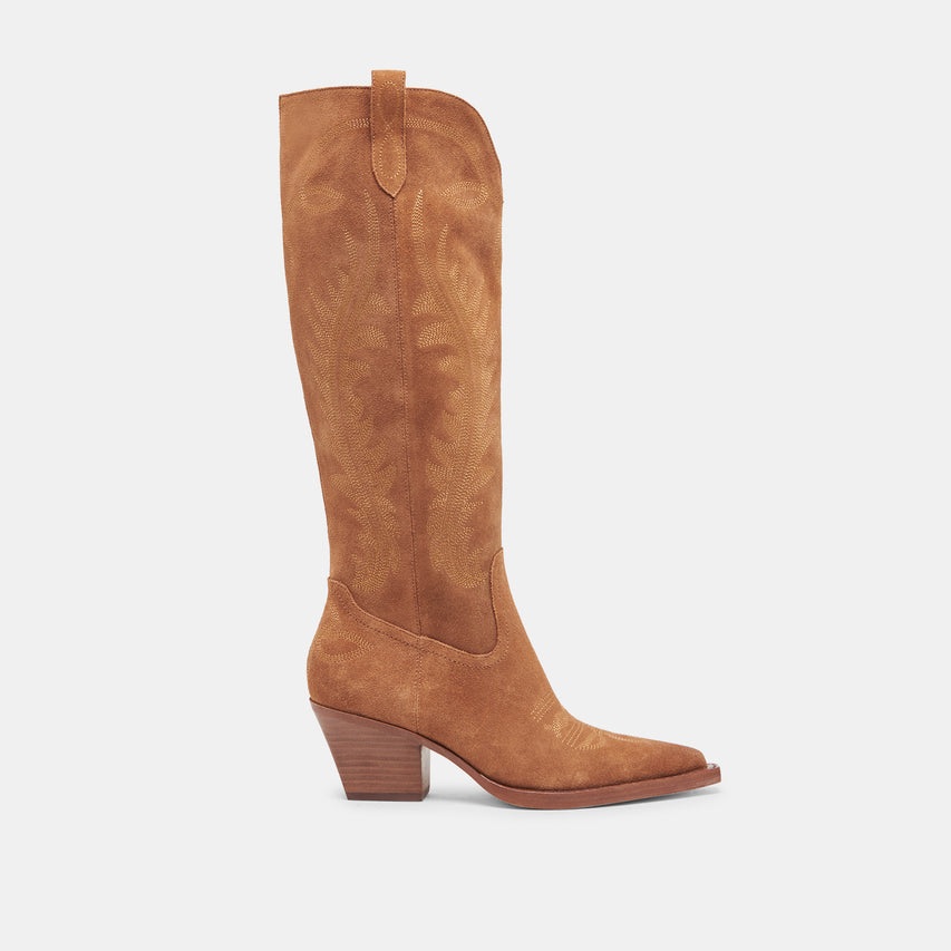 RYATT WIDE CALF BOOTS PECAN SUEDE