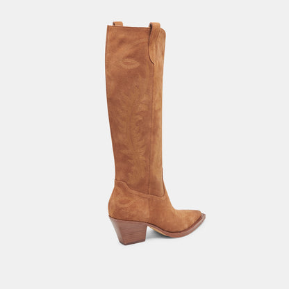 RYATT WIDE CALF BOOTS PECAN SUEDE