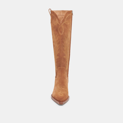 RYATT WIDE CALF BOOTS PECAN SUEDE