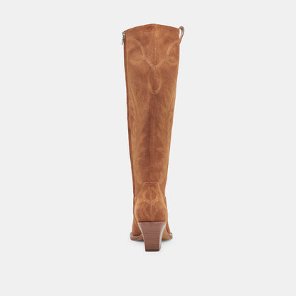 RYATT WIDE CALF BOOTS PECAN SUEDE