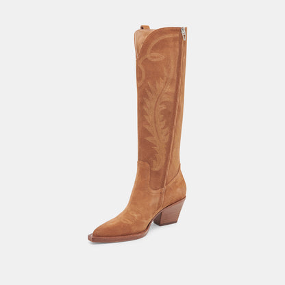 RYATT WIDE CALF BOOTS PECAN SUEDE