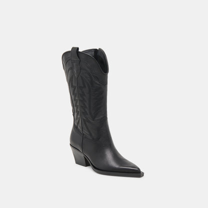 RYLAND WIDE CALF BOOTS BLACK LEATHER