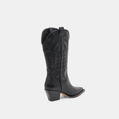 RYLAND WIDE CALF BOOTS BLACK LEATHER