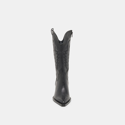 RYLAND EXTRA WIDE CALF BOOTS BLACK LEATHER