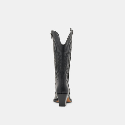 RYLAND WIDE CALF BOOTS BLACK LEATHER