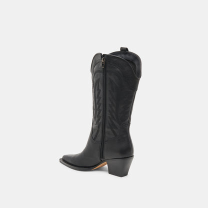 RYLAND WIDE CALF BOOTS BLACK LEATHER