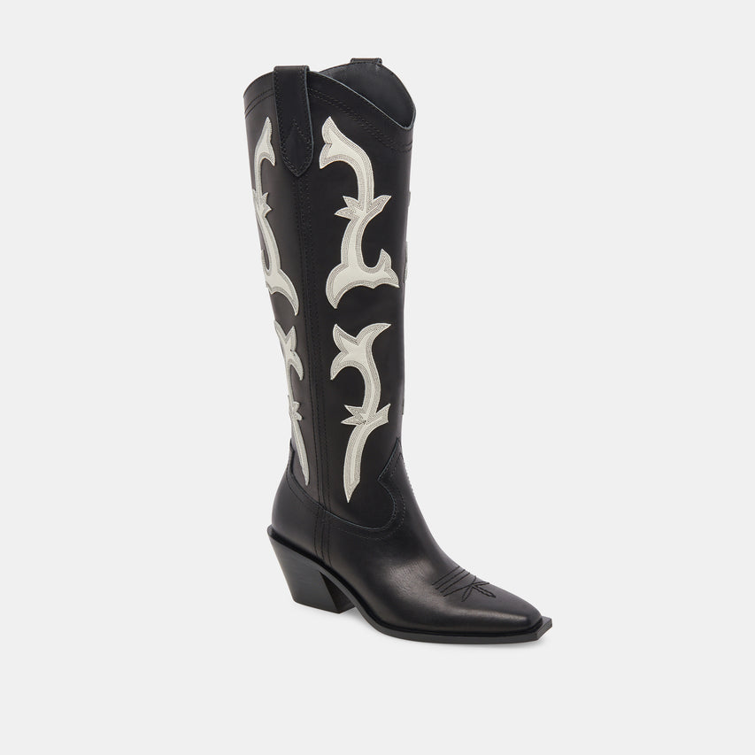 SAMARE BOOTS BLACK WHITE LEATHER