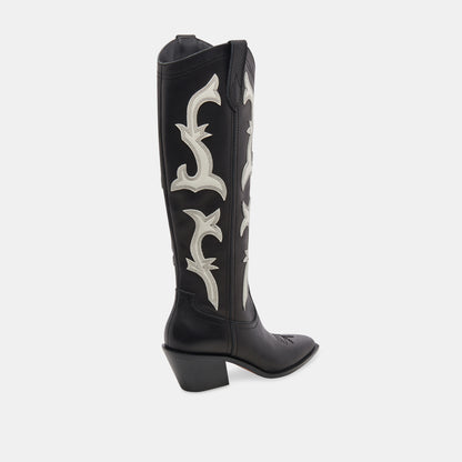 SAMARE BOOTS BLACK WHITE LEATHER