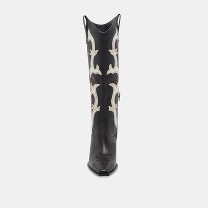 SAMARE BOOTS BLACK WHITE LEATHER