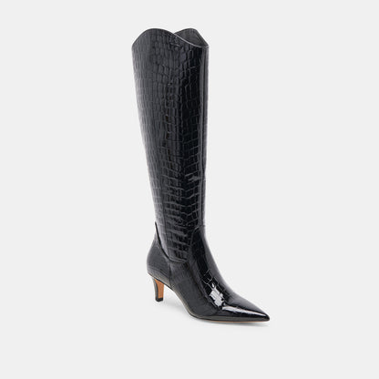 SHILAH BOOTS NOIR EMBOSSED LEATHER