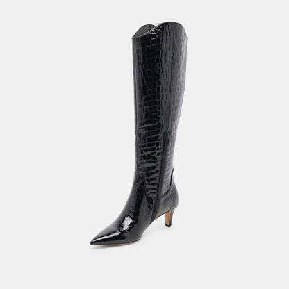 SHILAH BOOTS NOIR EMBOSSED LEATHER