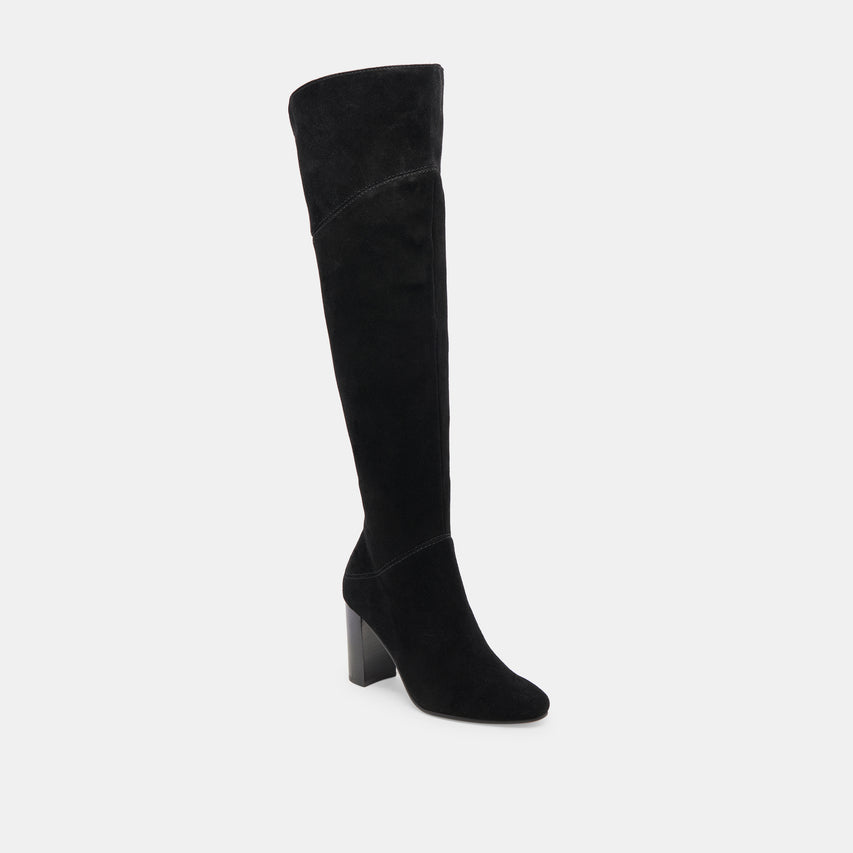 SURY WIDE CALF BOOTS ONYX SUEDE