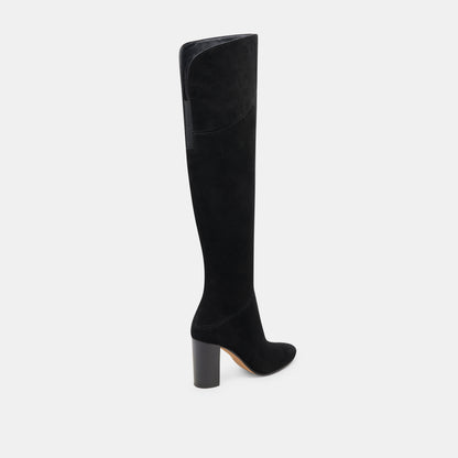 SURY WIDE CALF BOOTS ONYX SUEDE