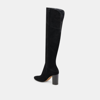 SURY WIDE CALF BOOTS ONYX SUEDE