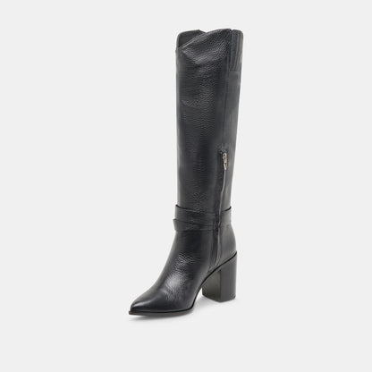 TYRONE WIDE CALF BOOTS BLACK LEATHER