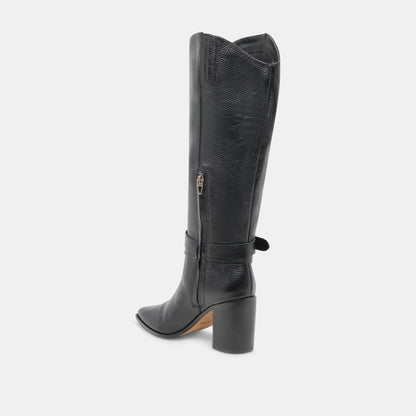 TYRONE WIDE CALF BOOTS BLACK LEATHER