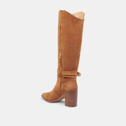 TYRONE WIDE CALF BOOTS BROWN SUEDE