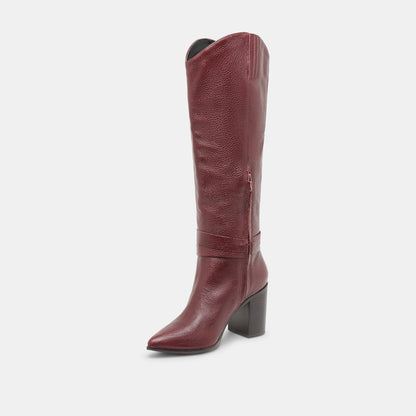 TYRONE WIDE CALF BOOTS CRANBERRY LEATHER