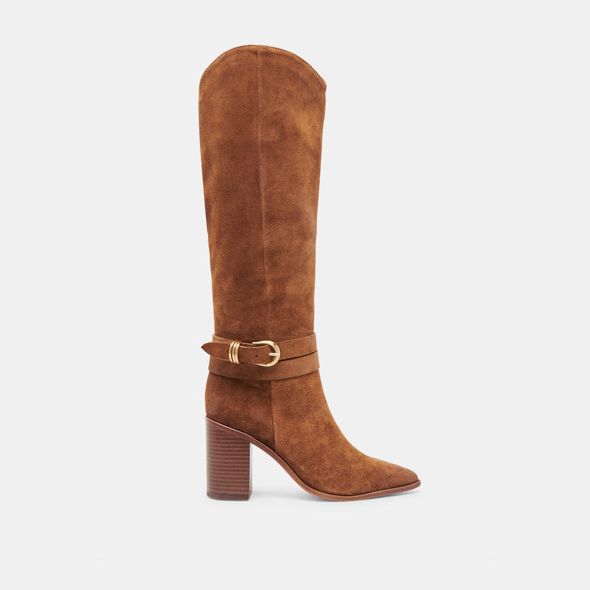 TYRONE WIDE CALF BOOTS BROWN SUEDE