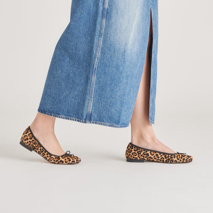 ANISA BALLET FLATS DK LEOPARD CALF HAIR